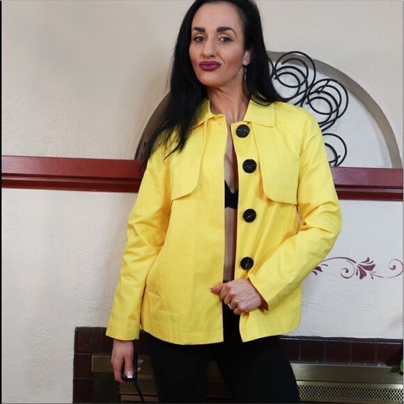 NWT Zara Basic yellow large button jacket - Picture 1 of 8